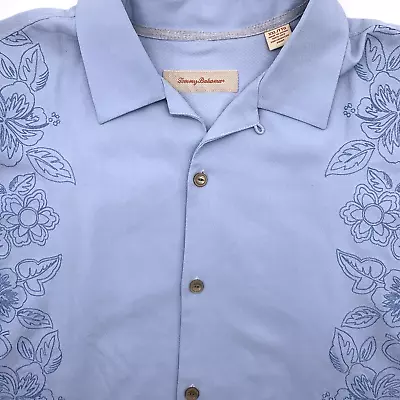 Tommy Bahama Men's Short Sleeve Blue Hawaiian Floral XXL 2XL Silk Aloha Beach • $29.99