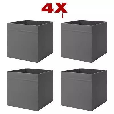 IKEA DRONA Fabric Storage Shelving Box Shelf Unite Expedite Kallax Dark Grey • £27.99