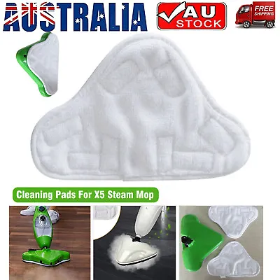 5PCS Stick On White Washable Cleaning Pads Microfiber For X5 Steam Mop H20 H2O • $15.99