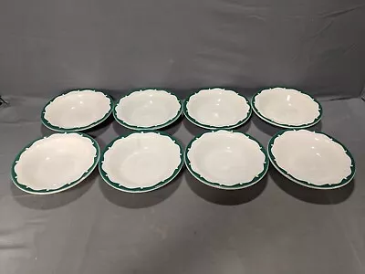 Sterling Vitrified China 6.5  Bowls Green Wave Set Of 8 See Pics • $22.49