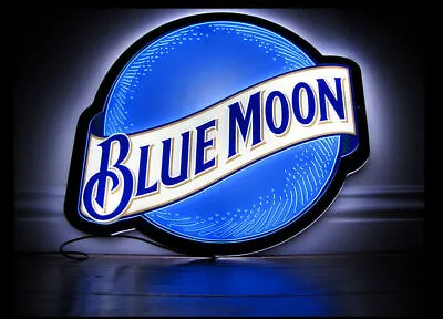 $134.99 • Buy Blue Moon LED 2D Neon Sign 20  Light Display Beer Bar Lamp Wall Decor