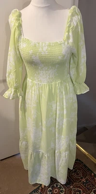 £10 • Buy M&S Collection Yellow Mix, Regular Fit, Summer Dress Size 12