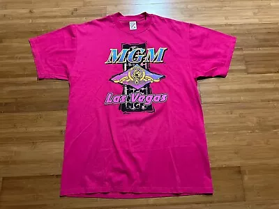 Vintage MGM Grand Hotel Las Vegas Pink Lion T Shirt Made In USA XL • $9.99