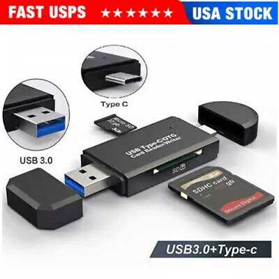 Card Reader USB 3.0 Type C Micro SD TF OTG Smart Memory Adapter Laptop Computer • $3.99