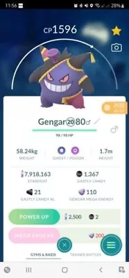 Pokémon Go Non- Shiny Gengar ( Halloween Costume ) - T R A D E Go • $3.29