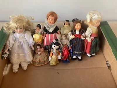 A Collection Of Twentieth Century Small Dolls Some In National Costume • £30