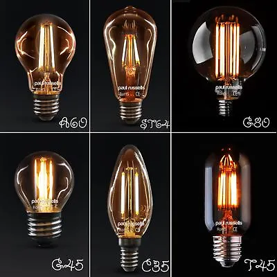 £7.99 • Buy Filament LED Light Bulbs Decorative Vintage Edison Lightbulb Extra Warm Lamp A+