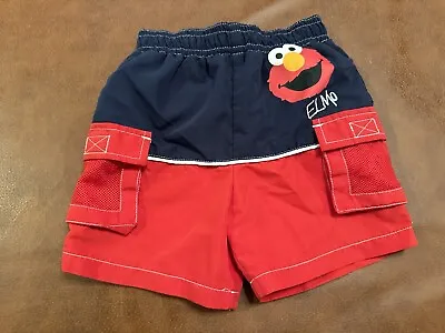 Toddler Swim Trunks Boys Size 12m Seasame Street Elmo Euc • $3.95