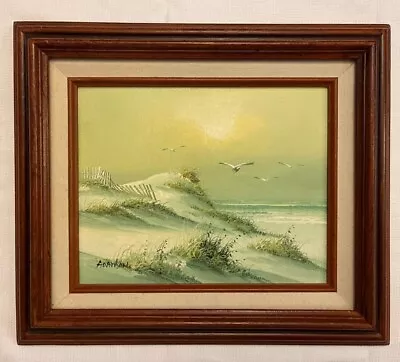 Vintage Original Oil Painting On Hardboard Seashore Scene 8x10 By Adamson • $32