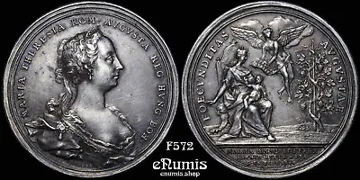 AUSTRIA Maria Theresa Silver Medal 1746 Birth Of Amalia Vestner Rare! AUNC • $1999