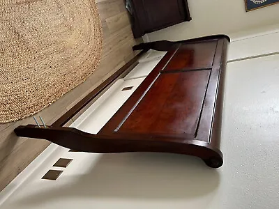 King Size Wood Sleigh Bed • $600