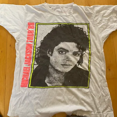 OG Michael Jackson T Shirt 88 BAD TOUR Merchandise  • £470