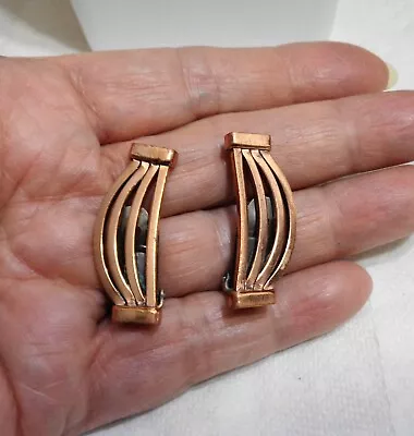 Vintage Copper Renoir Art Deco Clip On Earrings 11.5 Gm • $9.71