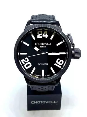 Chotovelli Classic 52mm Navy Uboat Crown Black Automatic Men's Watch - 7900.11 • $242.45