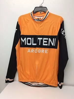 Retro Molteni Arcore Orange Long Sleeve Cycling Jersey Size XL NWT • $29.99