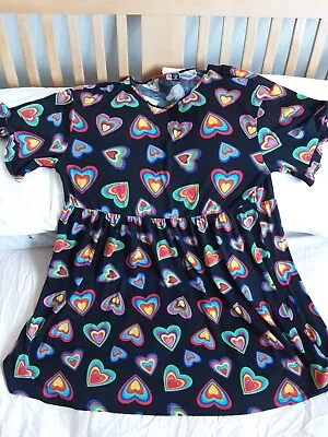 Shein Curve Size 18 20 (1XL) Rainbow Heart Dress BNWOT • £10