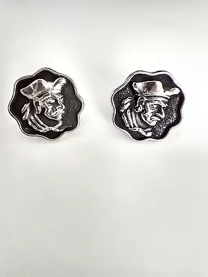 Vintage Swank Pirate Head Detailed Cuff Links In Good Condition Marked Swank • $17.99