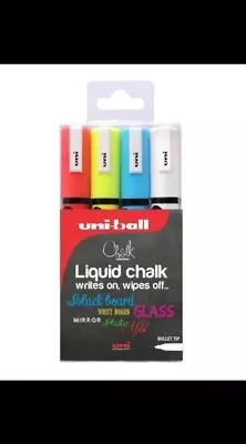 Uni-ball Liquid Chalk Paint Markers From Makers Of Posca 4 Colours Bullet Tip • £6.99