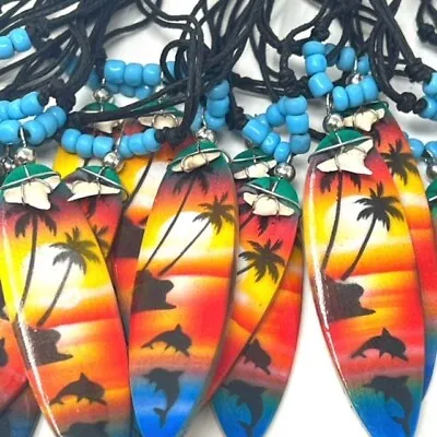 Shark Tooth Necklace Bracelet Wristband Surf Board Adjustable Cord Genuine Tooth • £2.99