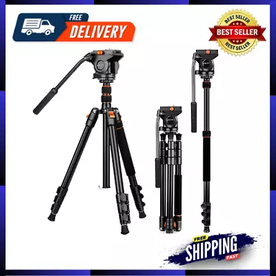 Camera Tripod Fluid Head Heavy Duty Camera Tripod Stand 72 Professional Video • $110.30