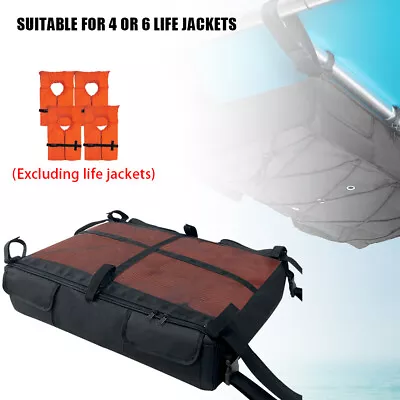 Black T- Top Boat Storage Bag Bimini Top Storage Bag For 4 Type II Life Jackets • $40.65