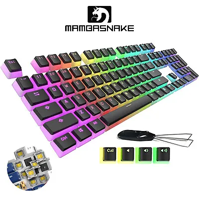 PBT Pudding Keycaps For 61/87/104/108 Full Key DIY Mechanical Keyboard • £10.99