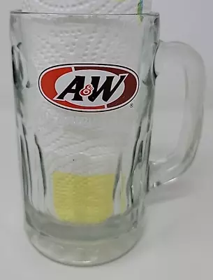 A&W AW Root Beer Dimpled Glass Mug  All American Food  Logo Heavy Excellent • $10.49