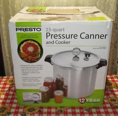 Presto 23 Quart Pressure Canner Cooker With Stainless Canning Racks 01781 In Box • $86