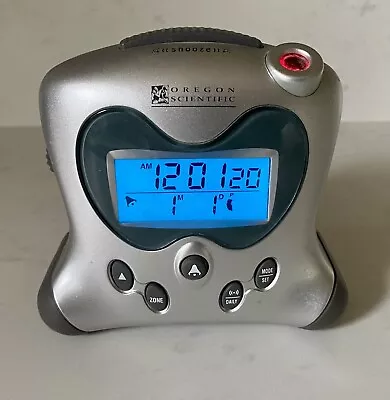 Oregon Scientific Digital Time Projection Light Alarm Clock Silver RM313PA WORKS • $29.99