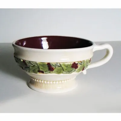 NWOT Grasslands Road Lg Coffee Cup Xmas Holiday Cappucino Soup Bowl Holly Berry • £19.45