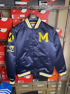 Mitchel And Ness Michigan Wolverines Satin Jacket New With Tags Size Medium • $140