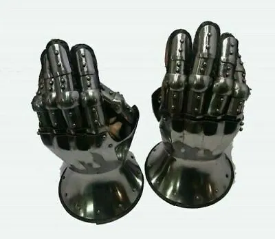 Medieval Functional Metal Gloves Hourglass Gauntlets 16 G SCA LARP Viking • $99