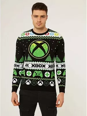 £19.99 • Buy OFFICIAL XBOX Knitted Christmas Jumper Mens 100% Cotton Logo Gamer Gift Adult