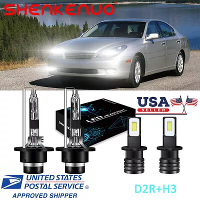 For Lexus ES300 2000-2003 D2R+H3 HID/LED Headlight Low Beam +Fog Light Bulbs Kit • $33.98