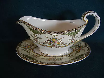 Minton Chatham Green Pattern Number S123 Gravy Boat With Separate Base • $99.95