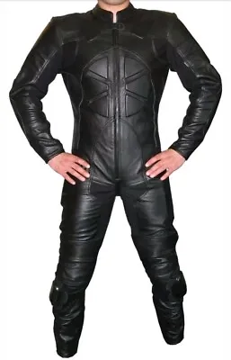 Black Motorcycle Leather Suit Motorbike Racing Suit CE Approved Protection • $399.99