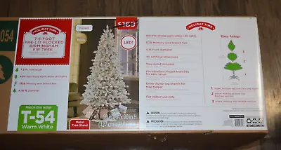 7.5Ft Pre-Lit Flocked Birmingham Fir Artificial Christmas Tree NEW • $115
