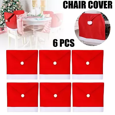 Christmas Chair Covers Dinner Table Santa Hat Home Decorations Ornaments Gift • $34.99