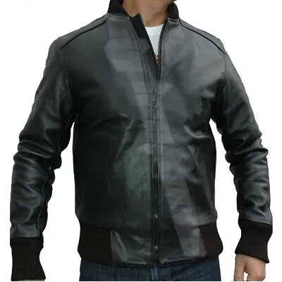 Mens B3 Bomber Fur Collar Aviator Red Leather Jacket RAF Flight Santa Edition • $129.99