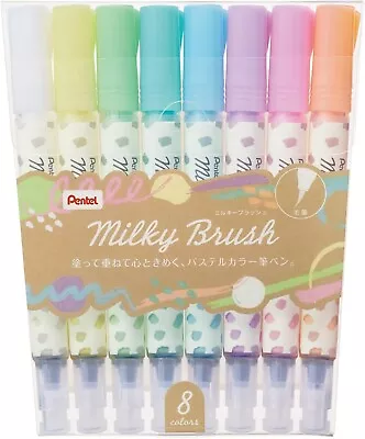 Pentel Brush Pen 8 Colors Sets Milky Pastel Color High Quality Made In Japan Art • $100