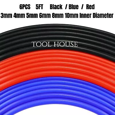 $45.99 • Buy 6PCS 5FT Silicone Vacuum Tubing Hose Line Kit 3mm 4mm 5mm 6mm 8mm 10mm