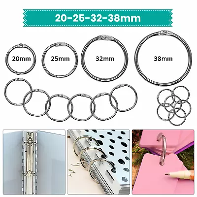 £4.99 • Buy Split Rings Binding Metal Loop Hook O Ring Hinged Book Binder Album Key Chain