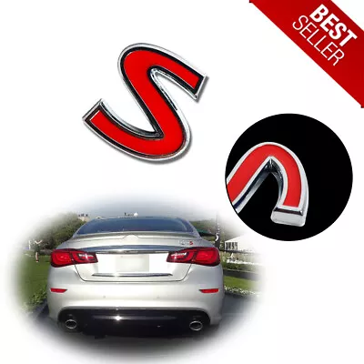 3D Metal S Letter Chrome Emblem Badge Trunk Lid Decal For Infiniti Q50 Q60 Q70 • $7.49