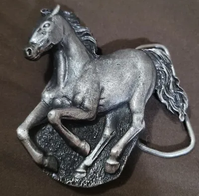 1978 Belt Buckle Bergamot Brass Works Galloping Mustang Horse P-114 • $16