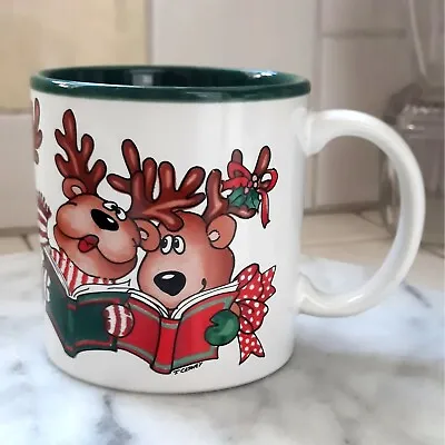 Vintage Christmas Mug Santa's Reindeer Chorus Potpourri Designs 1993 Licensed • $35