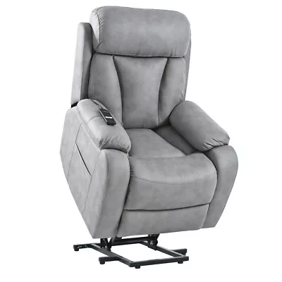 Electric Power Lift Recliner Chair Home Theater Seat Remote Control Light Gray • $479.99