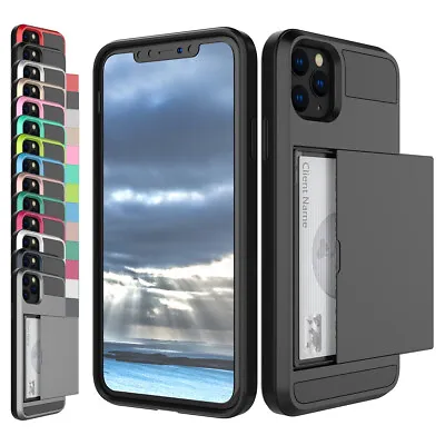 $10.92 • Buy For IPhone 12 11 Pro Max X XS 7 8 SE2 Shockproof Card Holder Wallet Case Cover
