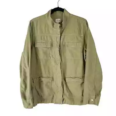 J.Crew Garment Dyed Military Jacket Womens XL Green Full Zip AQ294 Utility • $41.88