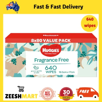 $29.99 • Buy 640 HUGGIES Thick Baby Wet Wipes Fragrance Free-  Baby Wipes, New AU