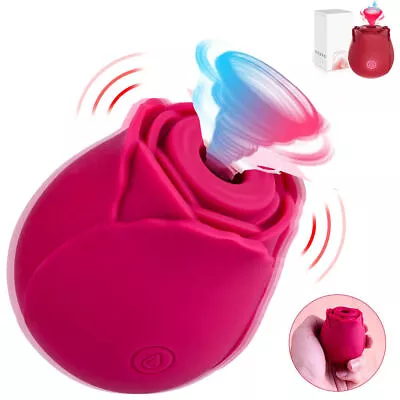 Women-Clit-Pump-Sucking-Rose-Vibrator-Sucker-10 Speeds USE Lubricants • $11.99